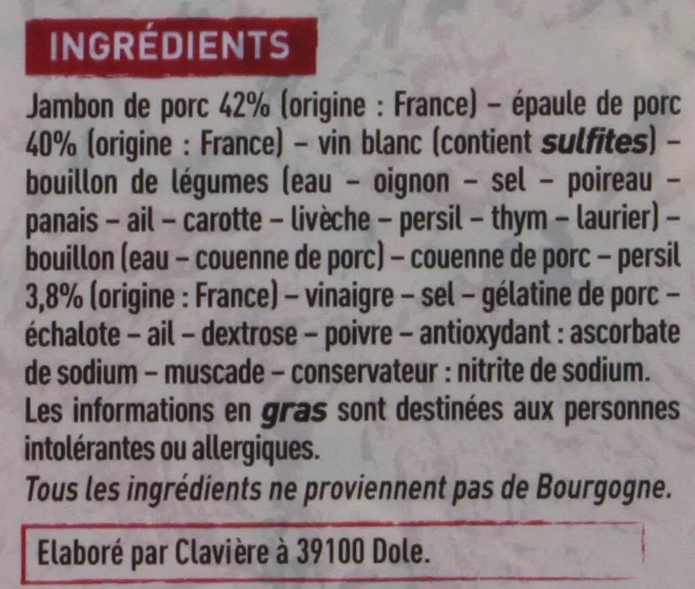 Véritable Jambon Persillé de Bourgogne