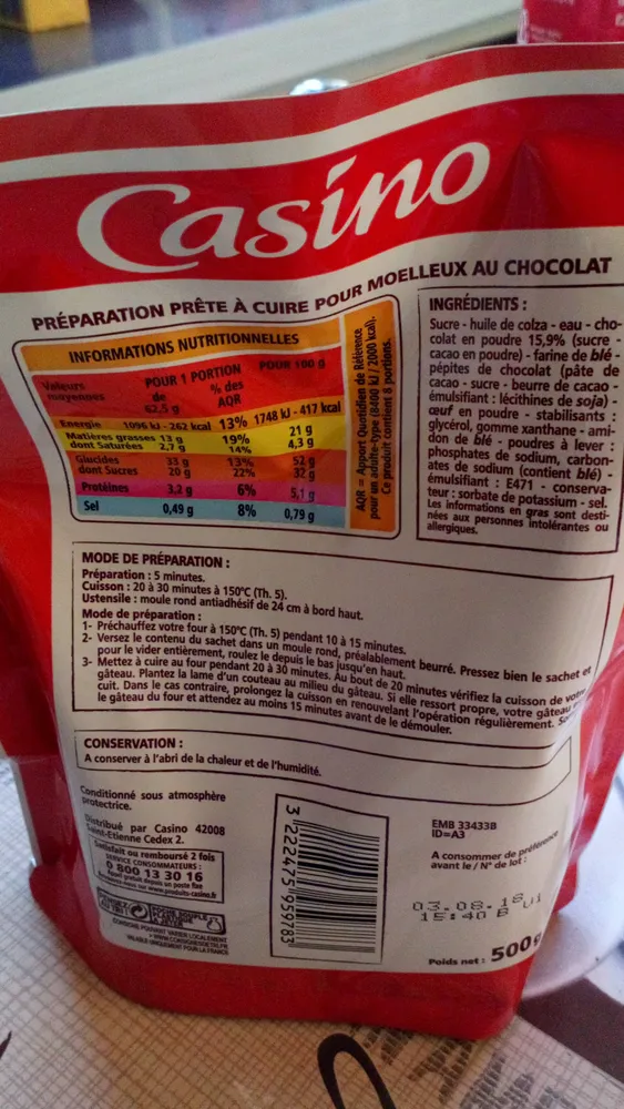 Mon moelleux au chocolat facile