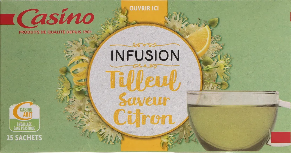 Infusion tilleul saveur citron