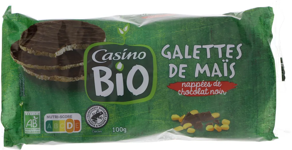 Galettes de maïs au chocolat noir bio