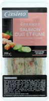 Saumon cuit et fumé Sauce fromage frais aneth Pain de mie au pavot
