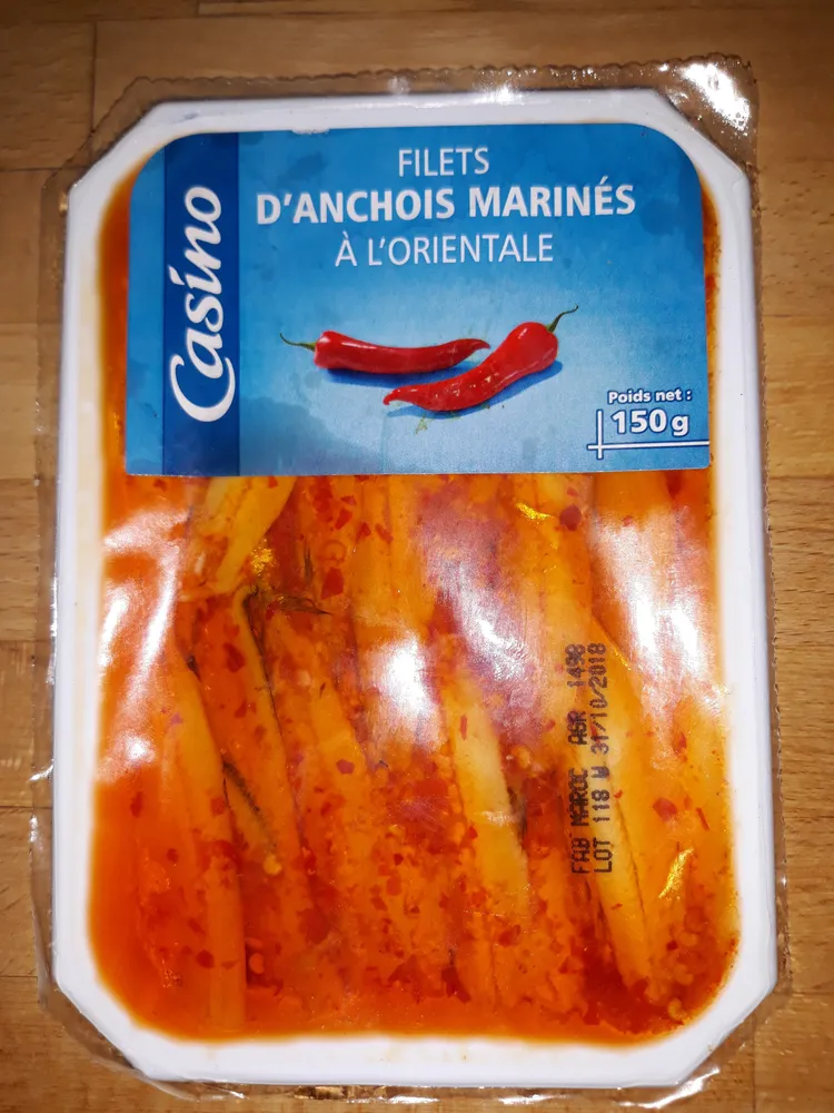 Filets d'anchois marinés à l'orientale