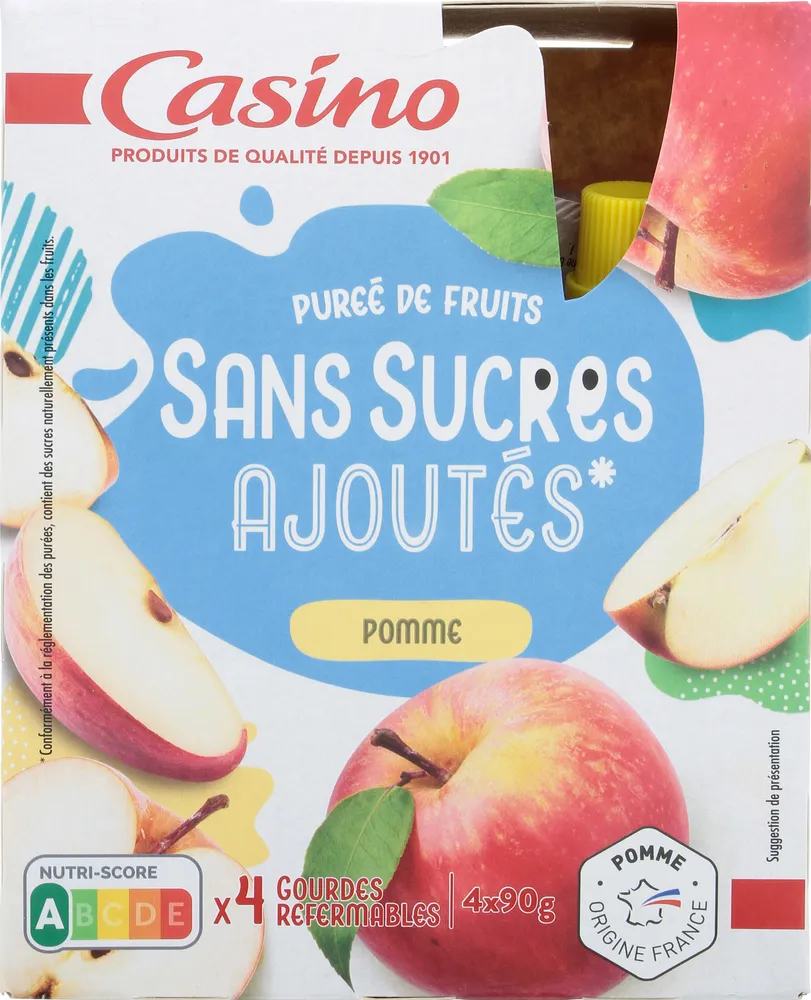 Pocket - Spécialité de fruits sans sucres ajoutés gourde pomme