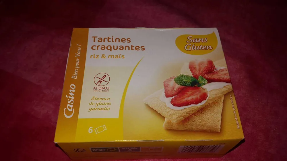 Tartines craquantes riz & maïs sans gluten