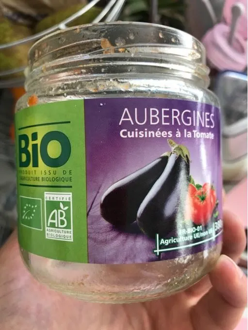 Aubergines cuisinées à la tomate bio