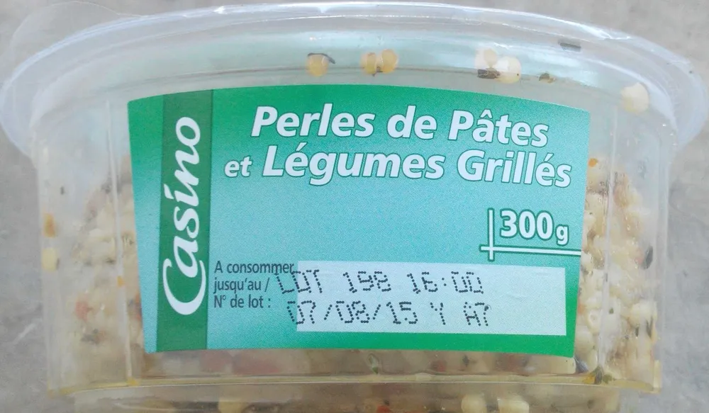 Perles de pâtes et légumes grillés