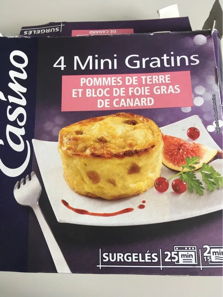 4 Mini gratins Pommes de terre et bloc de foie gras de canard