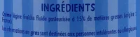 Crème fleurette légère 15% de matières grasses