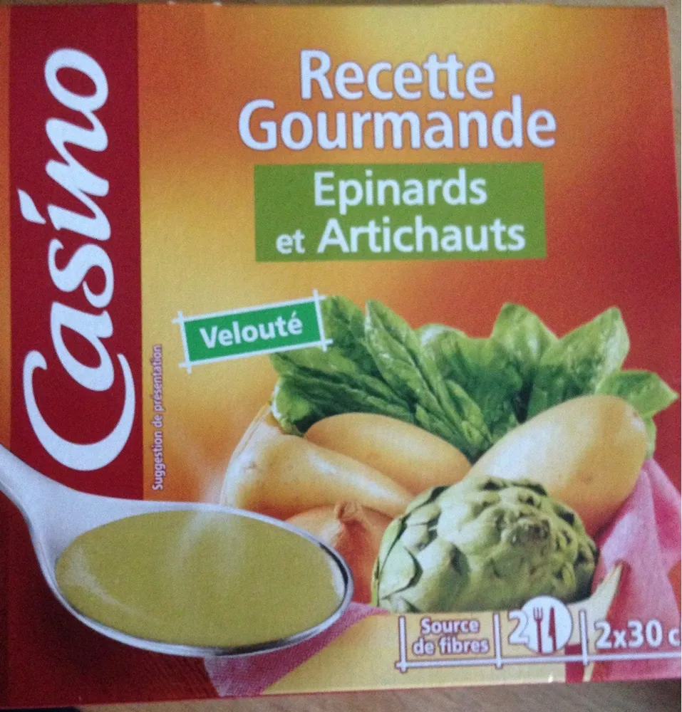 Velouté épinards et artichauts