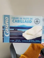 Cœurs de filets de cabillaud ( gadus morhua) 2x125g sachet sous vide et etui carton