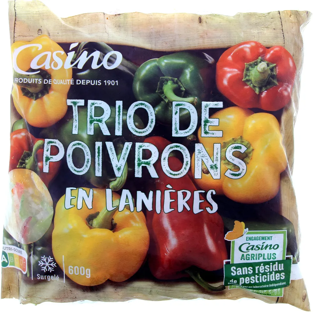 Trio de poivrons en lanières