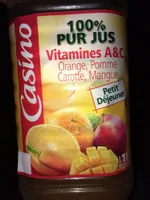 100% Pur jus Source de vitamines A & C