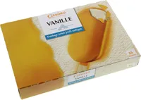 Maxi bâtonnets vanille enrobage sorbet fruits exotiques x4