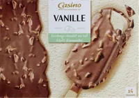 Maxi bâtonnets vanille enrobage chocolat au lait éclats d'amandes x4