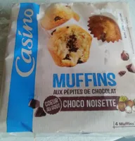 Muffins aux pépites de chocolat cœur au goût choco noisette