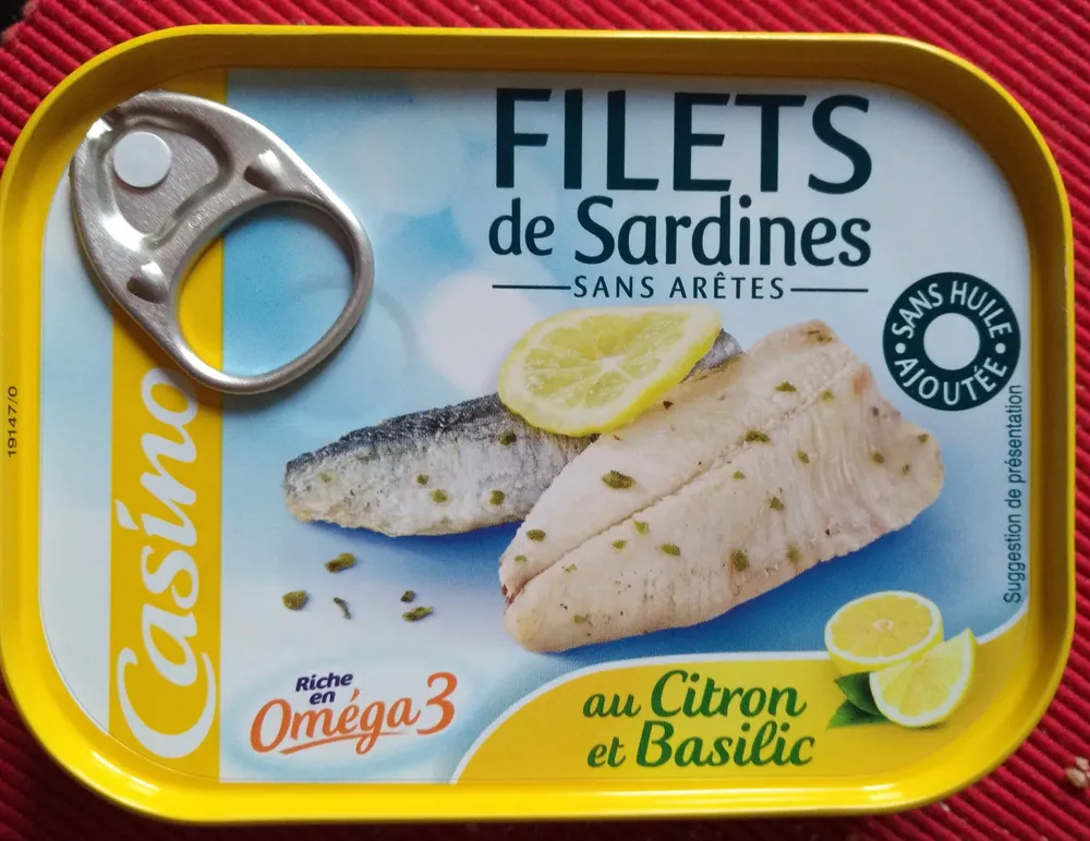 Filets de sardines au citron et basilic