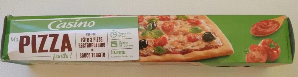 Ma pizza facile contient pâte à pizza rectangulaire + sauce tomate