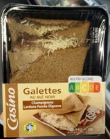 Galettes au blé noir champignons lardons fumés oignons