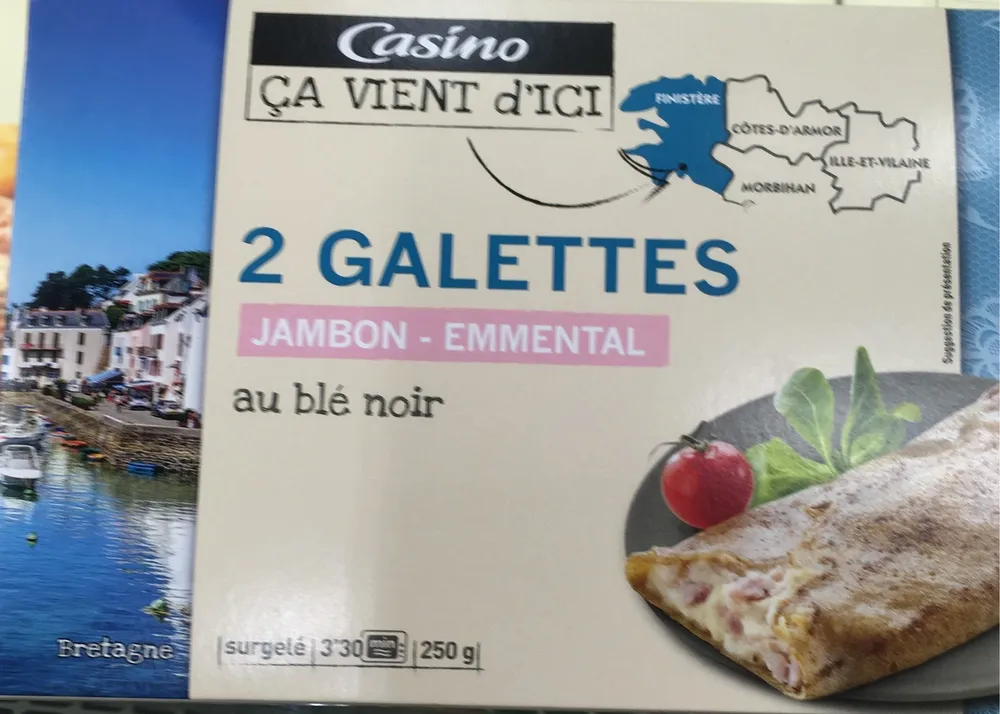 2 Galettes au blé noir Jambon Emmental