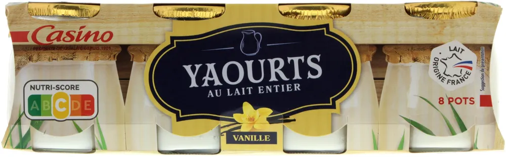 Yaourts au lait entier Vanille
