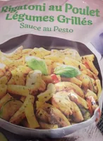 Rigatoni au poulet et aux légumes grillés sauce au pesto