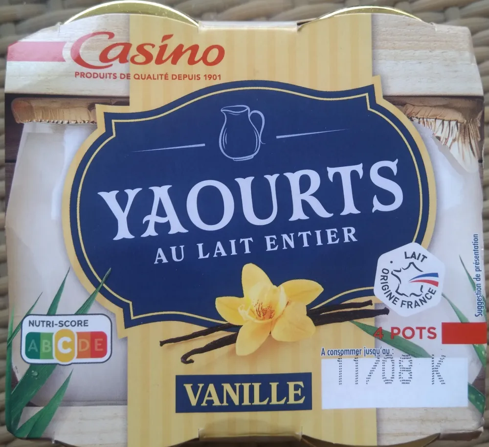 Yaourts au lait entier Vanille