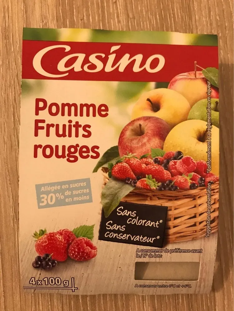 Compote pommes fruits rouges allégée en sucres
