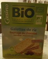 Galettes de riz fourrage au chocolat saveur noisette Casino Bio