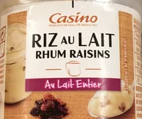 RIZ AU LAIT rhum raisins au lait entier