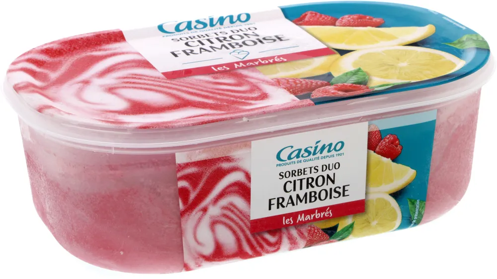 Sorbets duo Citron Framboise - Les marbrés