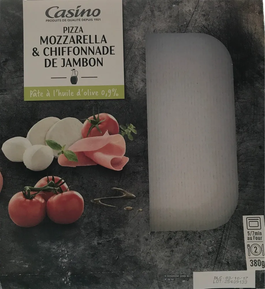 Pizza Mozzarella et Chiffonnade de jambon