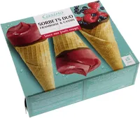 Cônes Sorbets duo Framboise & cassis - Sauce aux fruits rouges x6
