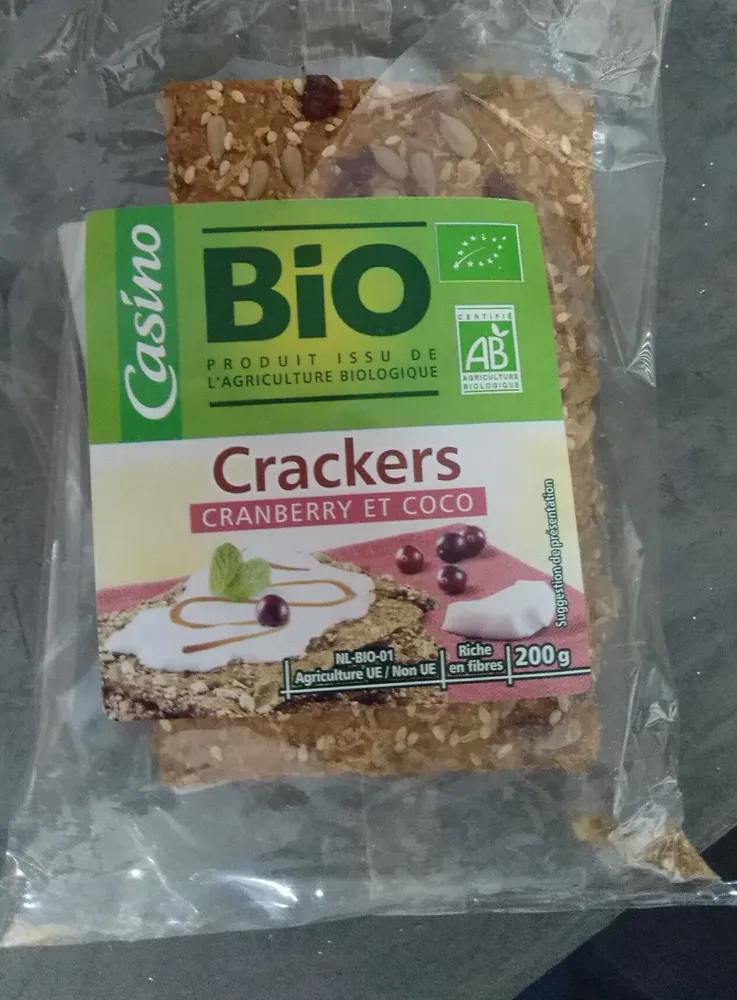 Crackers cranberry et coco