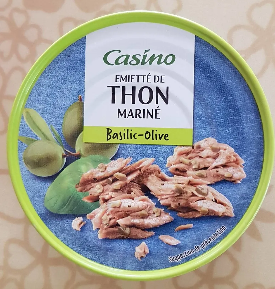 Emietté de thon mariné basilic olive