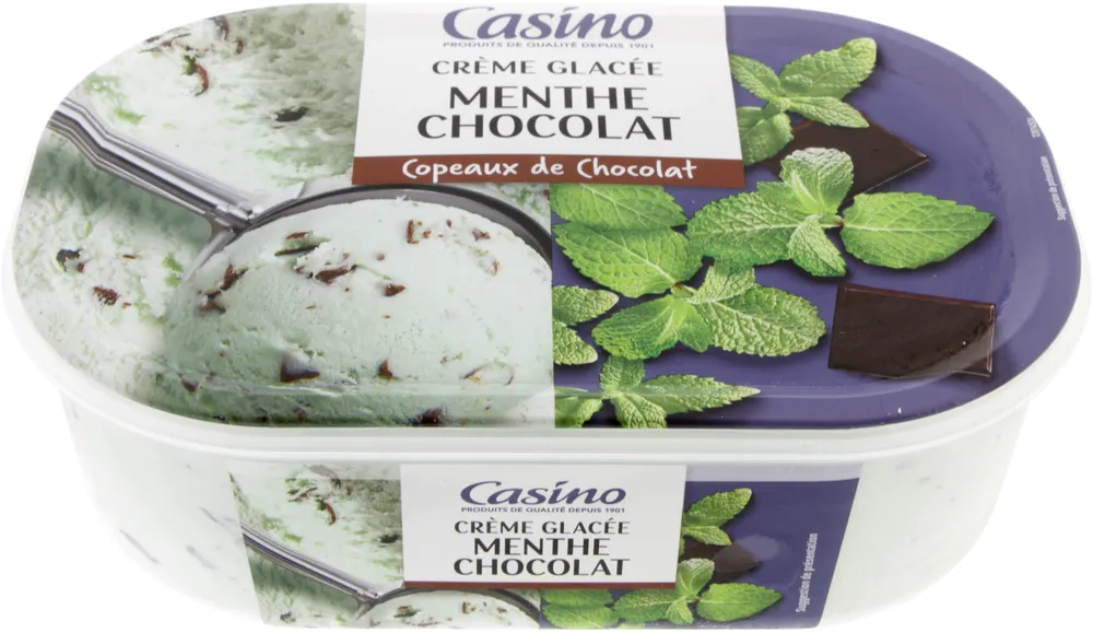 Crème glacée menthe chocolat