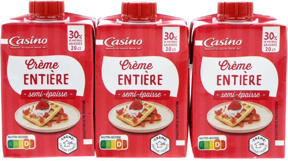 Crème semiépaisse entière