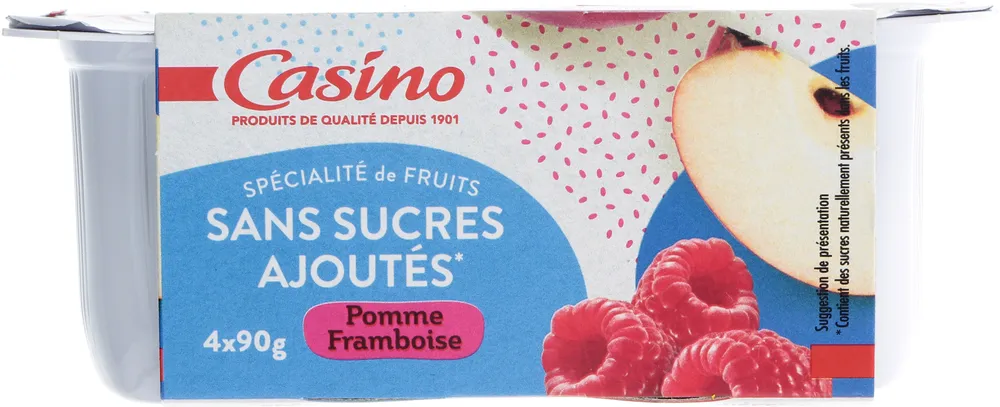 Spécialité de fruits sans sucres ajoutés - Pomme framboise
