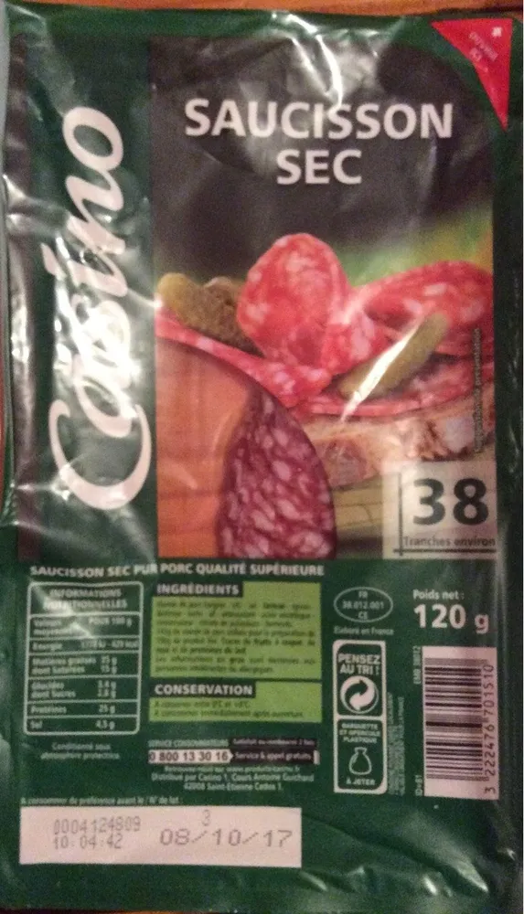 saucisson sec 38 tranches environ
