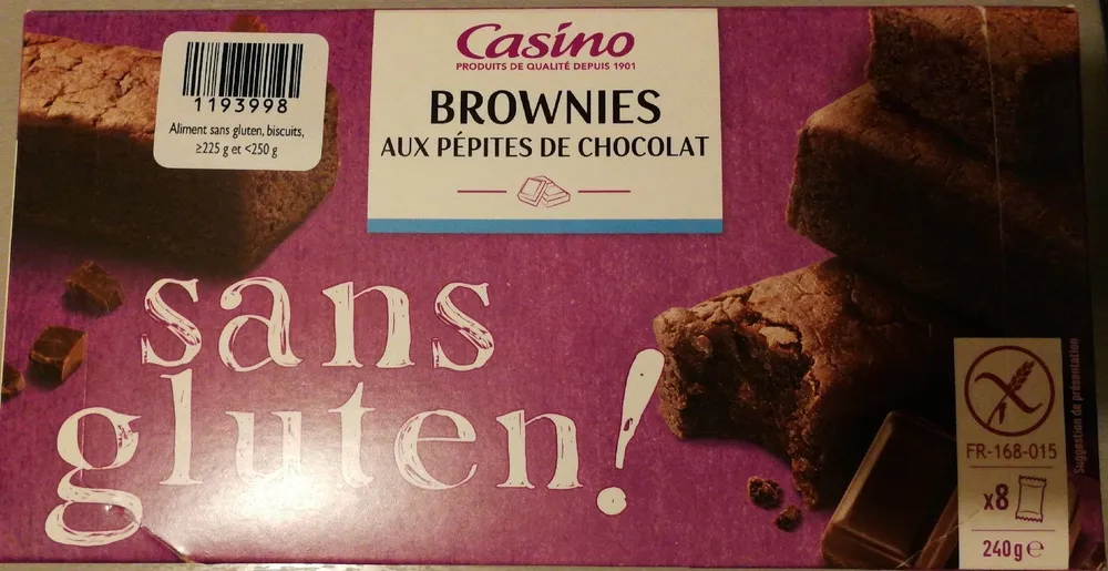 Brownies aux pépites de chocolat sans gluten