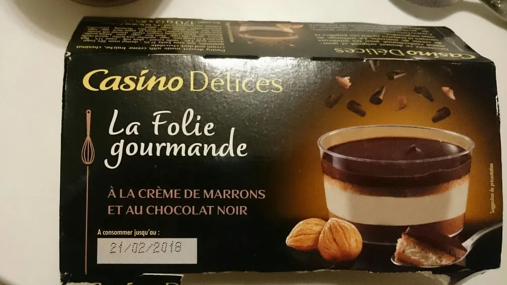 La folie gourmande à la crème de marrons et au chocolat noir