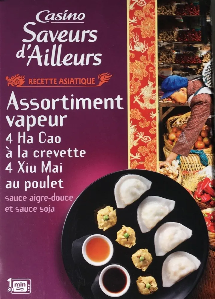 Assortiment vapeur Ha Cao crevettes et Xiu Mai poulet