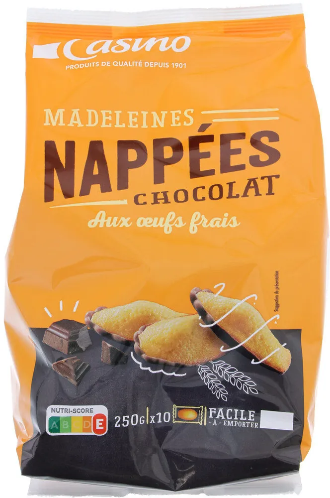 Madeleines nappées chocolat