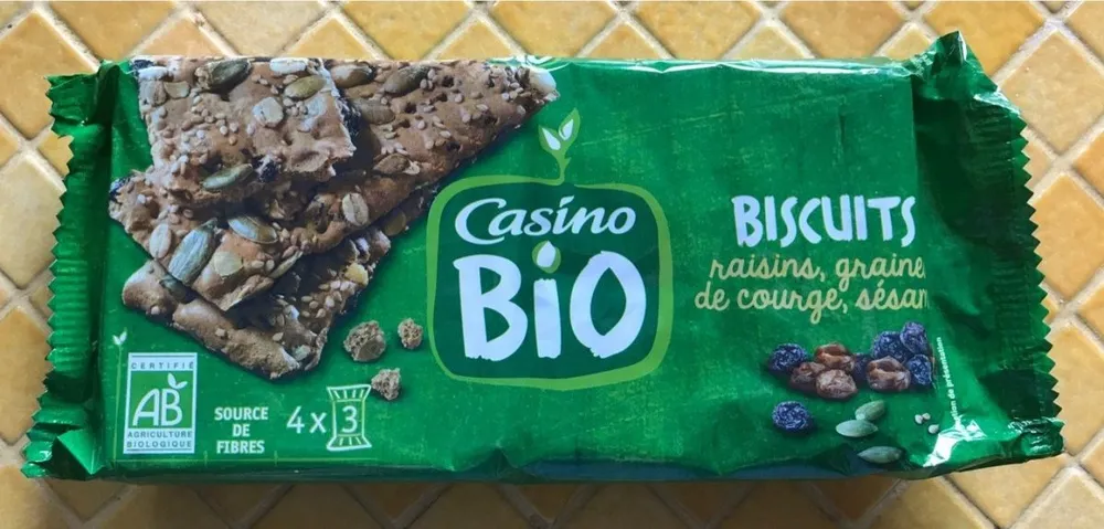 Biscuits raisins, graines de courge, sésame