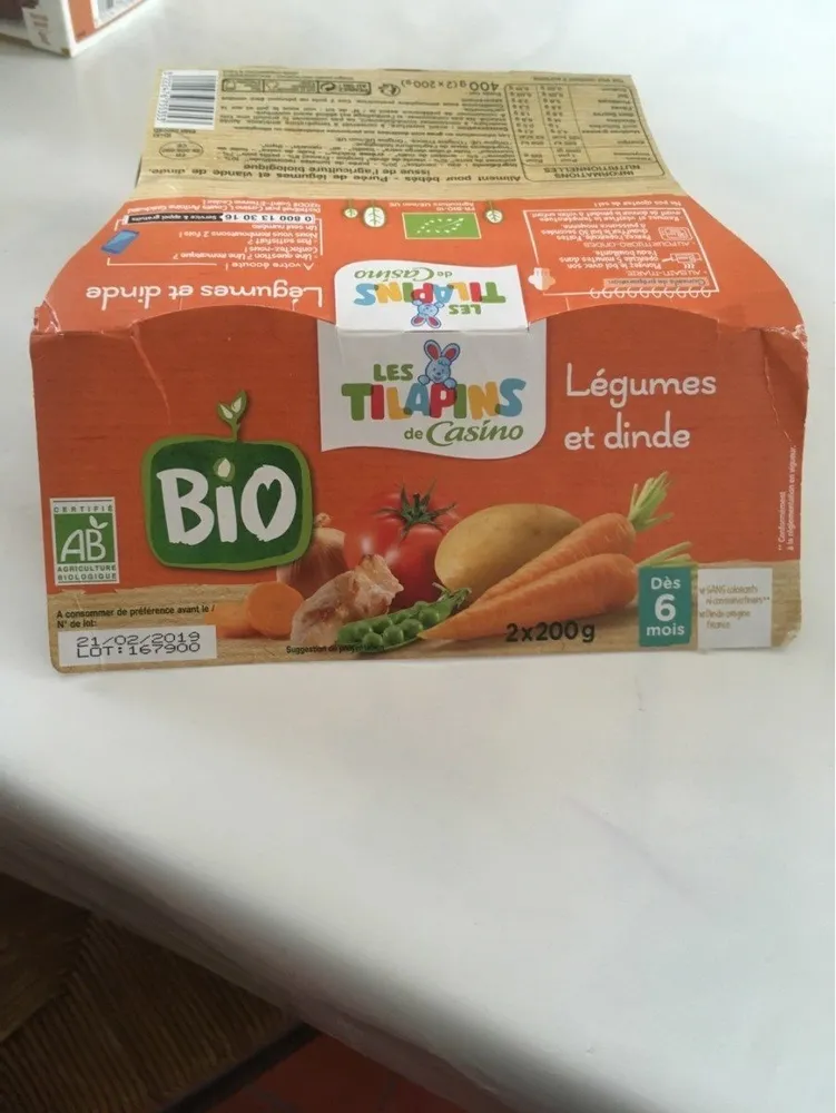 Légumes et dinde Bio
