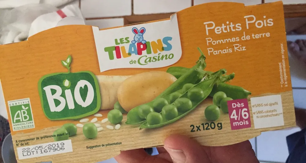 Petits pois pommes de terre panais riz - Dès 4/6 moisBIO