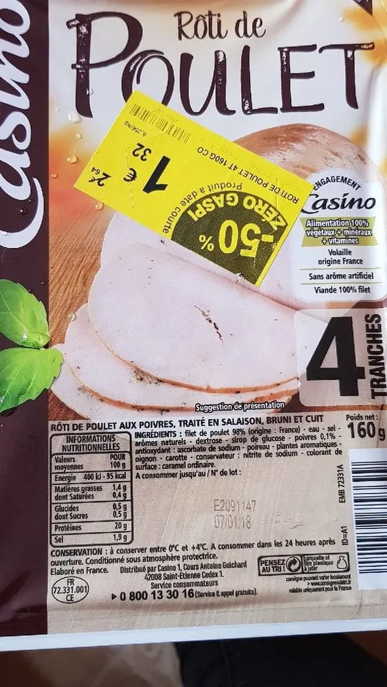 Rôti de poulet viande 100% filet qualité supérieure.