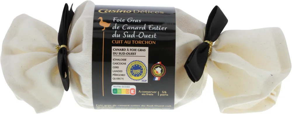 Foie gras de canard entier du SudOuest cuit au torchon