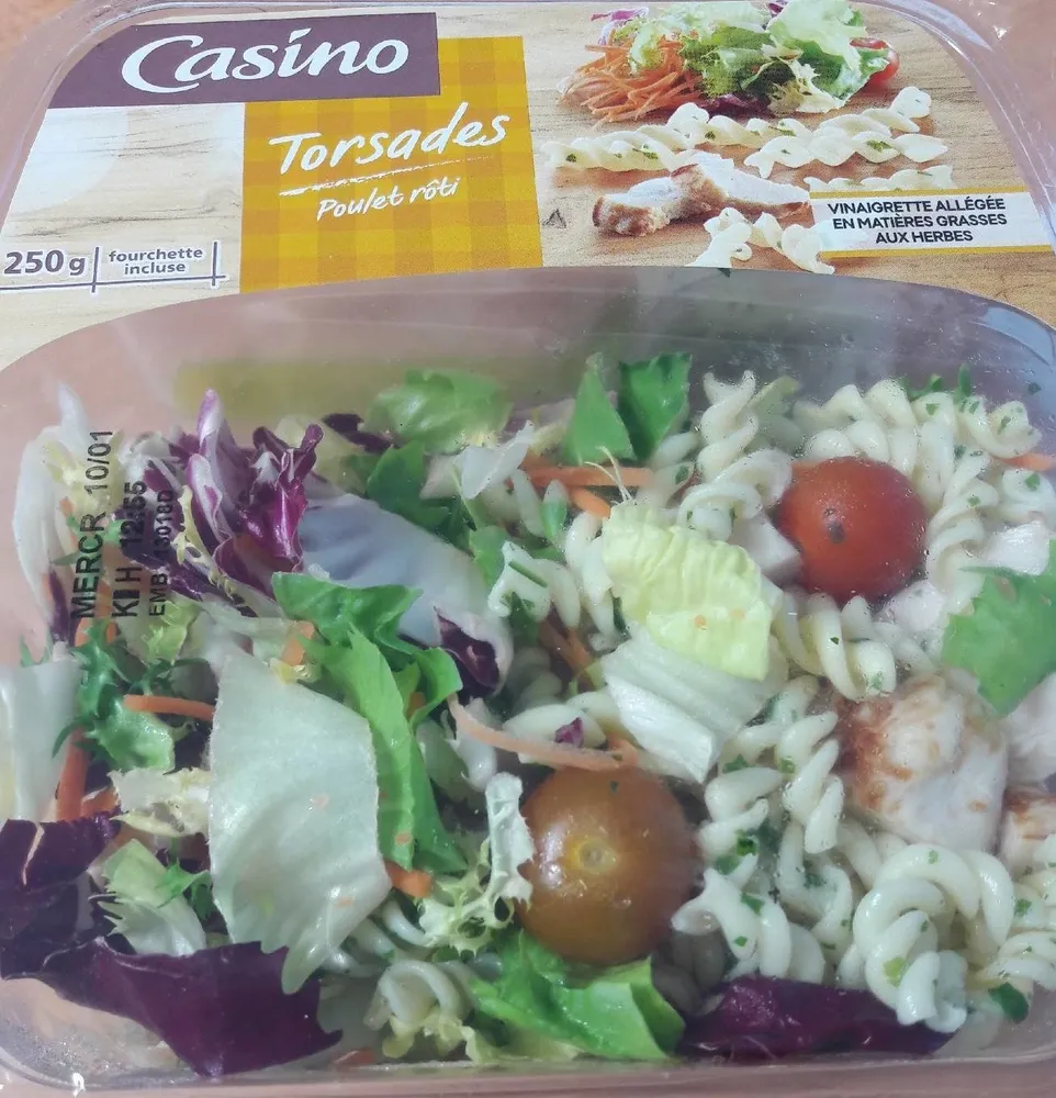 Salade de pâtes torsades et de poulet rôti