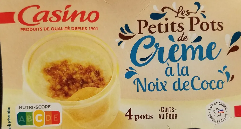 Petit pot de crème à la noix de coco