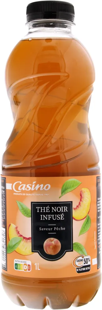 Boisson à l'infusion de thé noir saveur pêche